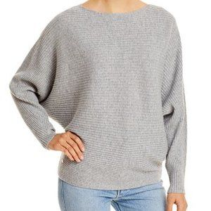 LAUREN Ralph Lauren Black Label Women's Grey Dolman Sleeve V-Neck Sweater L